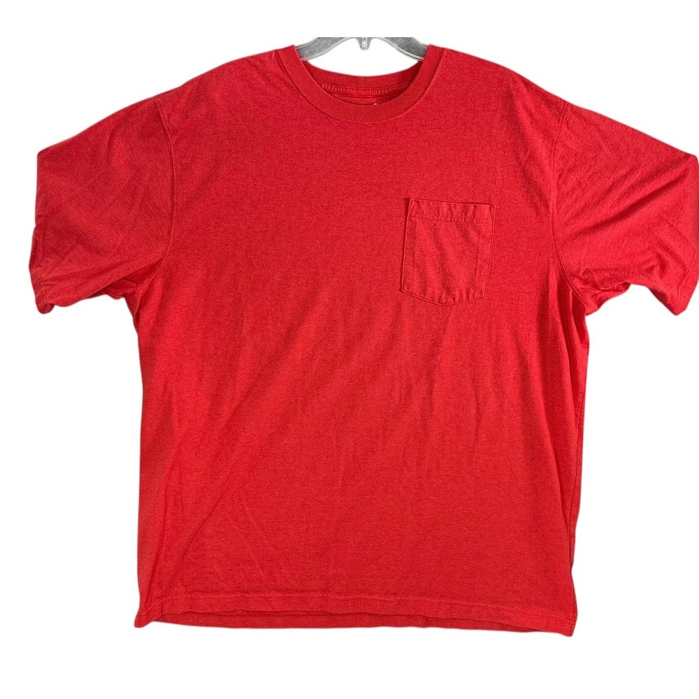 Carhartt Mens Loose Fit Short Sleeve Pocket T-Shirt Red Heather 2XL Cotton/Poly
